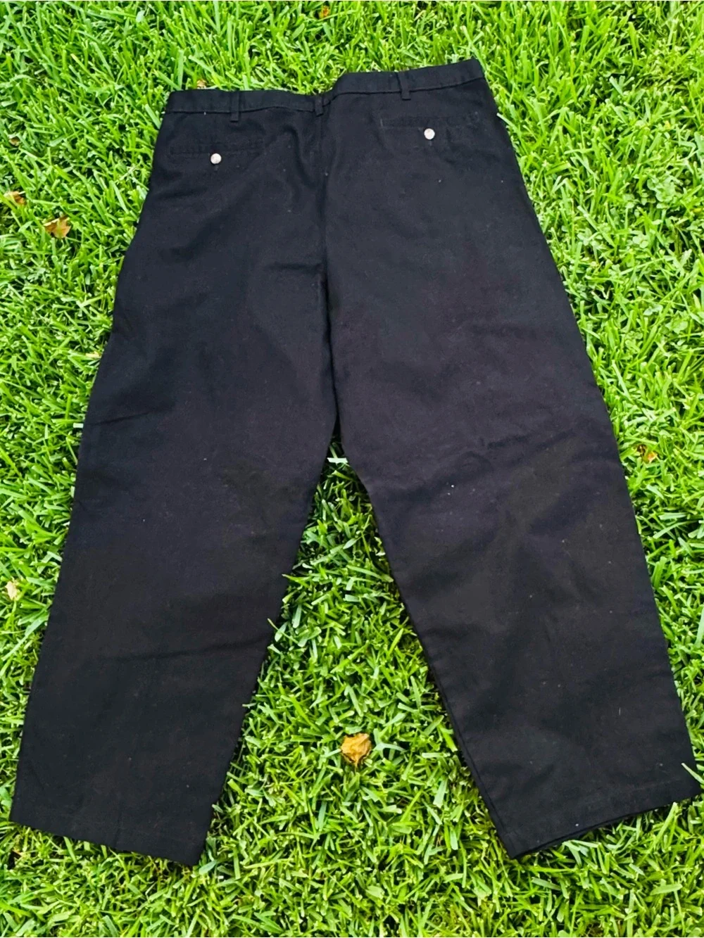 George Men's 44x32 Black Chino Pants Straight Fit